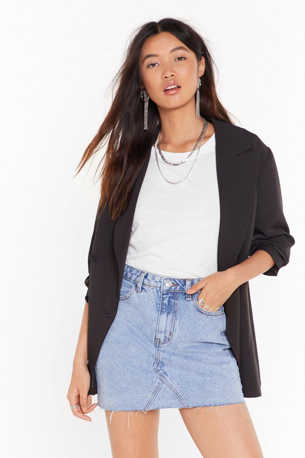 Black denim outlet skirt nasty gal